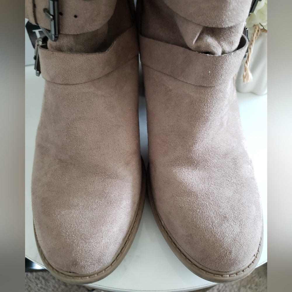 A New Day Taupe Heeled Boots - Picture 5 of 9